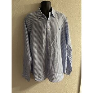 New XL Ralph Lauren Linen Ocean Wash Button Front Shirt #250*15